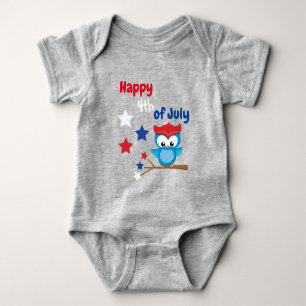 Body Joyeux 4 juillet Chouette patriotique