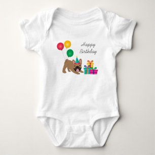 Body Joyeux anniversaire Français Bulldog coloré