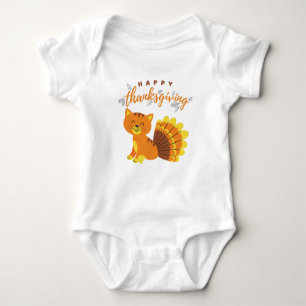 Body Joyeux chat de Thanksgiving dinde pour bébé petit-