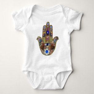Body Judaica Hamsa Coeurs Fleurs Opal Art Imprimer