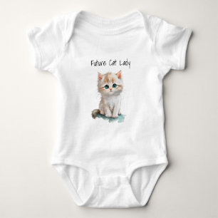 Body Kit d'aquarelle Future Cat Lady chaton aux yeux bl