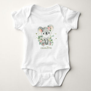Body Koala Rose Floral Vert 1er Anniversaire tenue