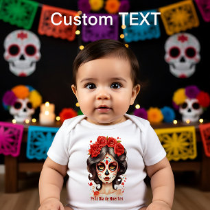 Body La Calavera Catarina en fleurs rouges