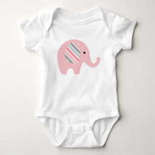 Body La combinaison de bébé avec l'éléphant rose/ro