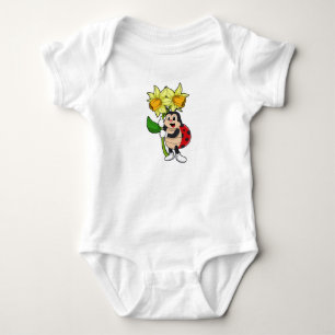 Body Ladybug avec jonquille de fleurs