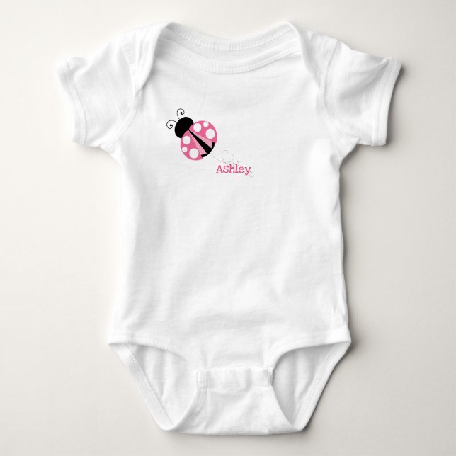 Body Ladybug rose mignon personnalisé (Devant)