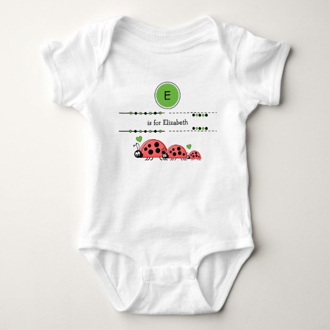 Body Ladybugs ajouter nom noir et vert (Devant)