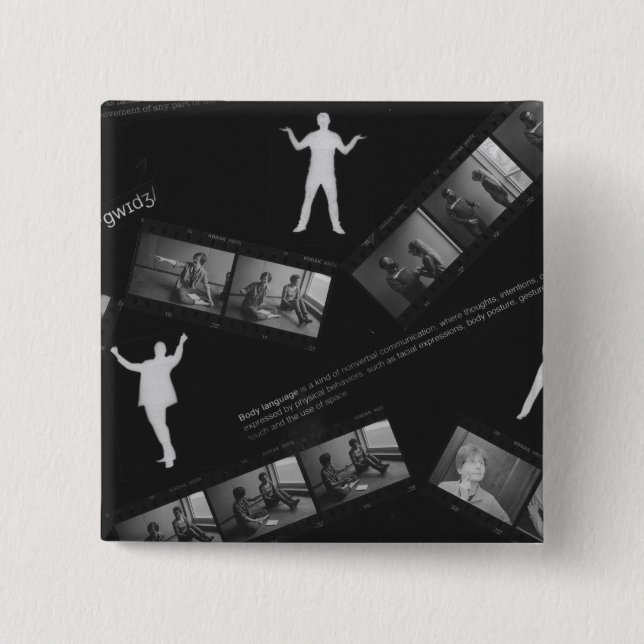 Body Language Photogram 2 Inch Square Button (Front)