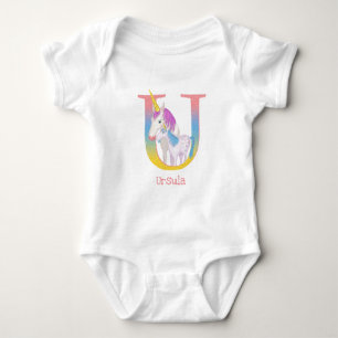 Body L'animal ABC U est pour unicorne bébé bodysuit