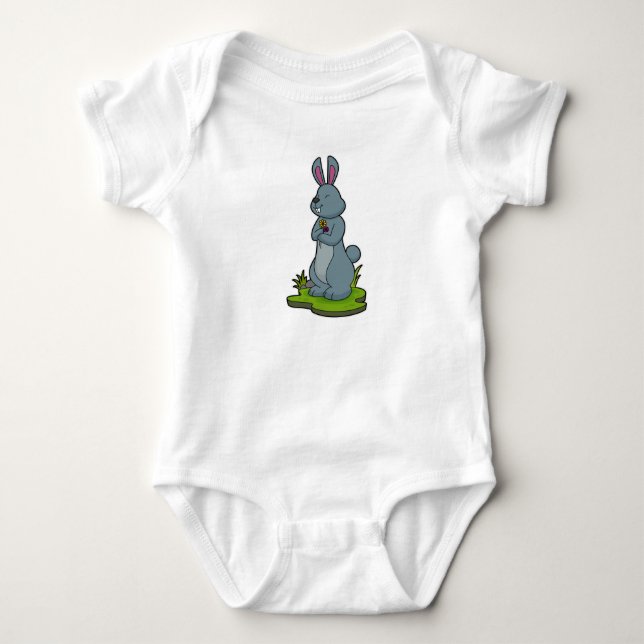 Body Lapin aux fleurs (Devant)