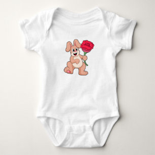 Body Lapin avec Rose rouge