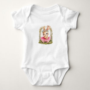 Body Lapin Ballerine Aquarelle Mignonne Rose Nom Person