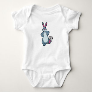 Body Lapin comme joueur de football avec balle de footb