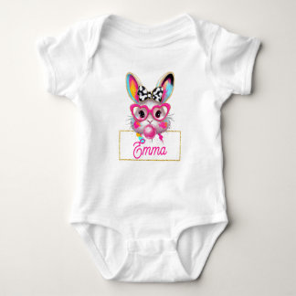 Body Lapin de Pâques rose personnalisé