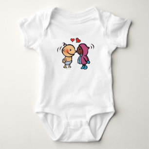 Body Le nez esquimau amical embrasse des enfants