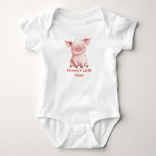 Body Le petit cochon de maman - Joli cochon à l'aquarel