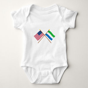 Body Les USA et drapeaux croisés par Sierra Leone