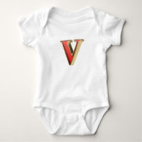 Lettre en verre rouge V