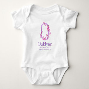 Body Lettre monographique O orchidées aquarelle Oaklyn