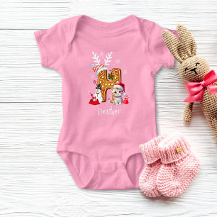 Body Lettre Père Noël Gingerbread H pour fille