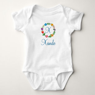Body Lettre X, Xande + Fleurs Bodysuit personnalisable