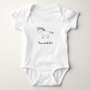 Body Licorne blanche mignonne d'arc-en-ciel