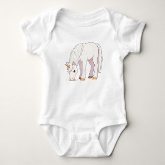 Body Licorne blanche pure mignonne paissant T-Sh unisex