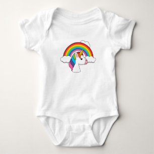 Body Licorne et Arc-en-ciel avec Nuages Kawaii