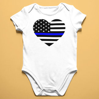 Body Ligne Bleue Mince - Drapeau Américain