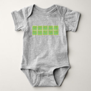 Body Lignes du coeur vert et jaune
