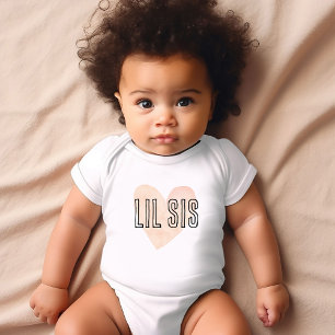 Body Lil Sis Blush Coeur Correspondant Famille de frère