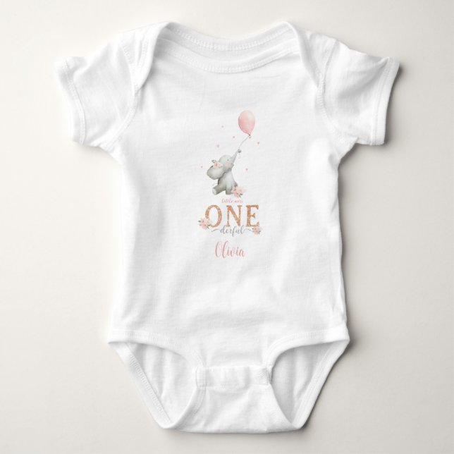Body Little Miss Onederful Elephant 1st Birthday (Devant)