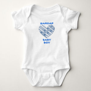 Body Logo bleu bébé samoan avec des dessins tribaux
