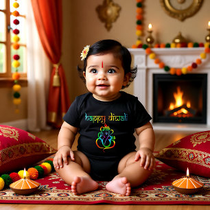 Body Lord Coloré Ganesha Happy Diwali noir