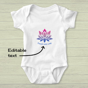Body Lotus fleur bleu rose texte personnalisé