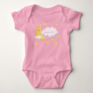 Body Lune Cheesy & Étoiles Fluffy Cloud Personnalisé Ro