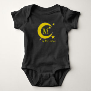 Body M est pour Moon Yellow Crescent Night Sky Stars AB