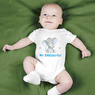 Body M. Onederful 1er anniversaire Blue Boy Elephant