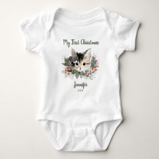 Body Ma première chemise pour chat calico de Noël