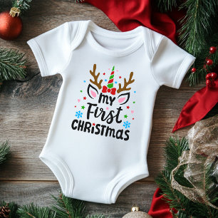 Body Ma première typographie de Noël Cute Unicorn