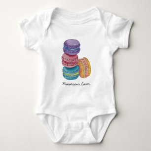 Body Macarons arc-en-ciel mignons en aquarelle