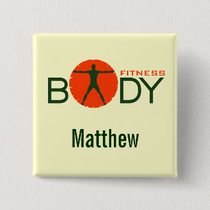Body Madness Fitness Personal Trainer Square Badge 2 Inch Square Button