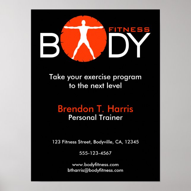 Body Madness Gym Coach Fitness Instructor Affiches (Devant)