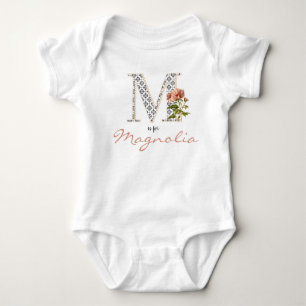 Body Magnolia Nom Révéler Floral Lettre Girl Whimsical