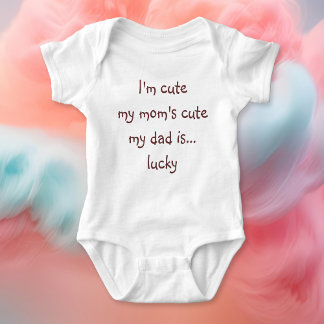 Body Maman mignonne Papa Lucky Funny Nouveau-né Douche 