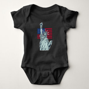 Body manche courte Bébé Drapeau américain avec Lad