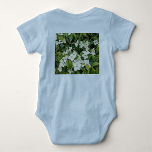 Body manche courte bébé fleur d'hortensia blanc