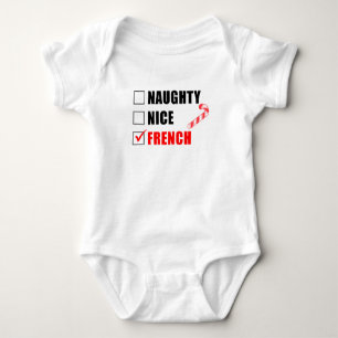 Body manche courte bébé liste naughty nice de Noël