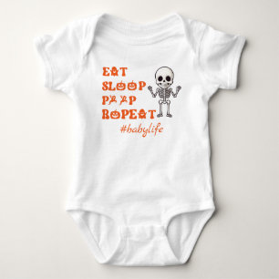Body Manger Sleep Poop Répéter mignon Octobre Squelette