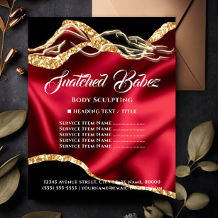 Body Massage Sculpting Logo Gold Price List  Flyer